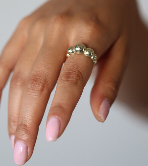 14K Solid Gold Bubble Ring
