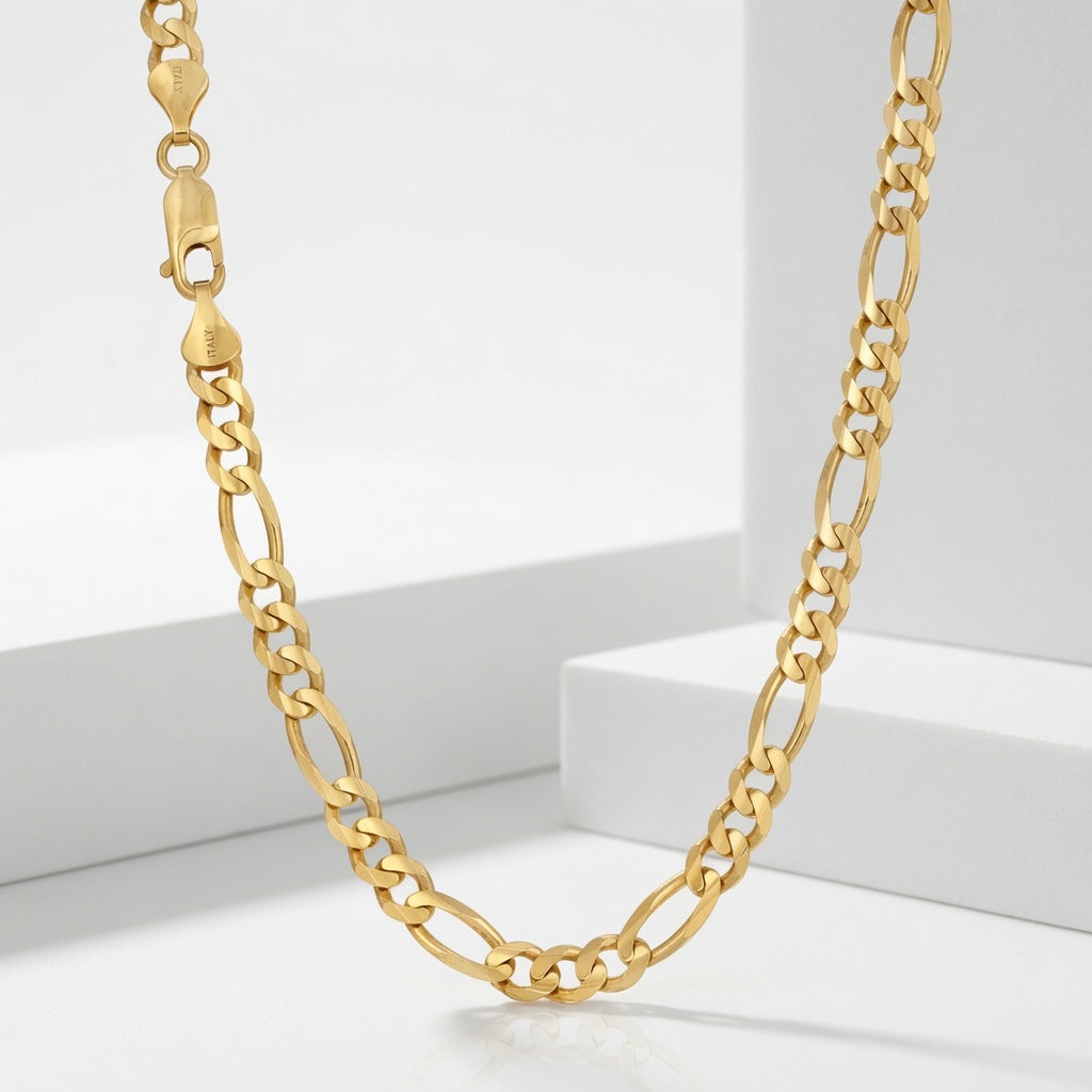 14K Figaro Chain - Saints Gold Co.