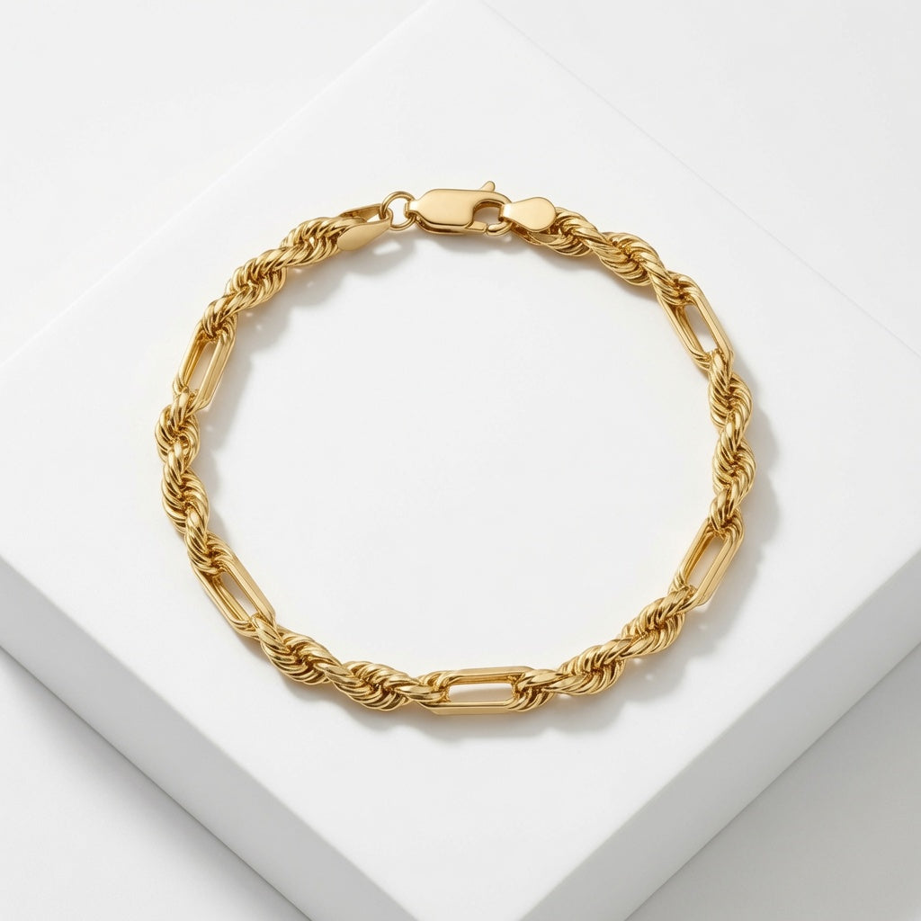 14K Figarope Bracelet (Diamond Cut)