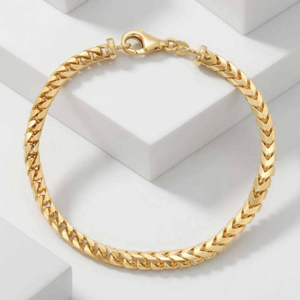 14K Plain Franco Bracelet