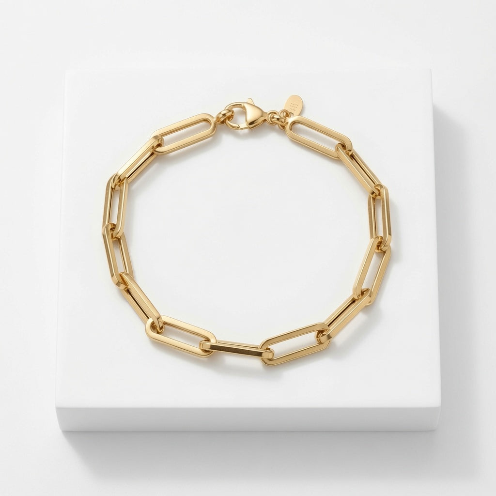 Womens Paperclip Bracelet (Hollow)