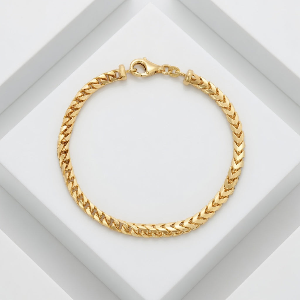 18K Plain Franco Bracelet (Solid Gold)