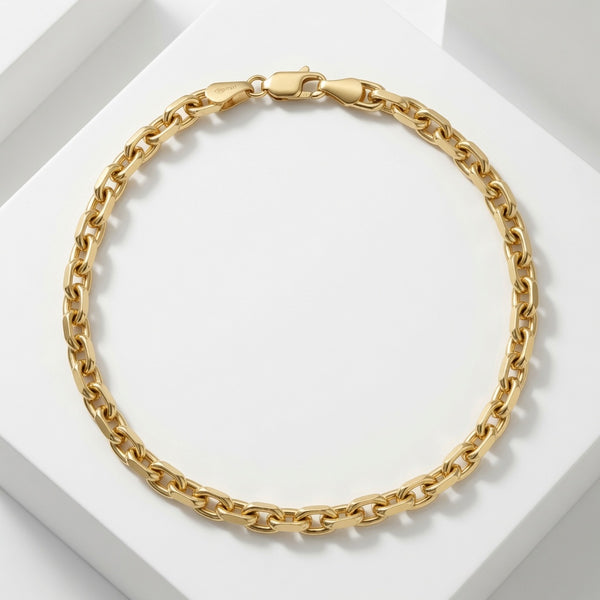 【18金・定価以下】gigi／Gold line slide bracelet 18K Power Link Bracelet (Solid Gold)