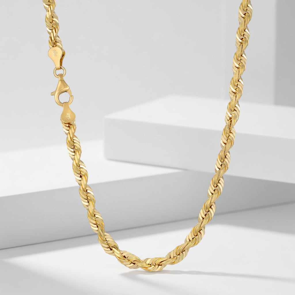 18K Rope Chain (Diamond Cut)