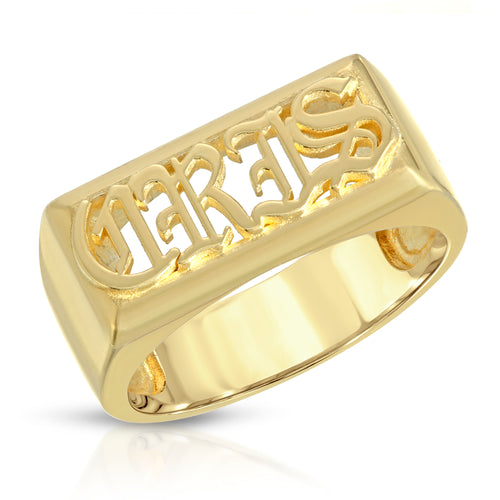 Custom Gold Name Ring