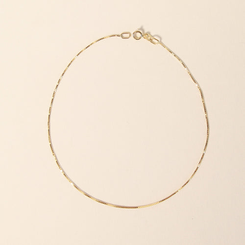 1MM Box Anklet (Diamond Cut)