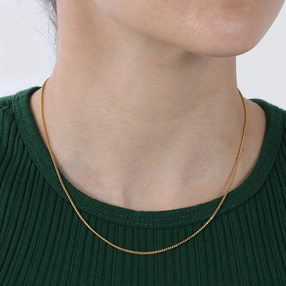 1.0MM Diamond-Cut Franco Chain (Solid Gold)