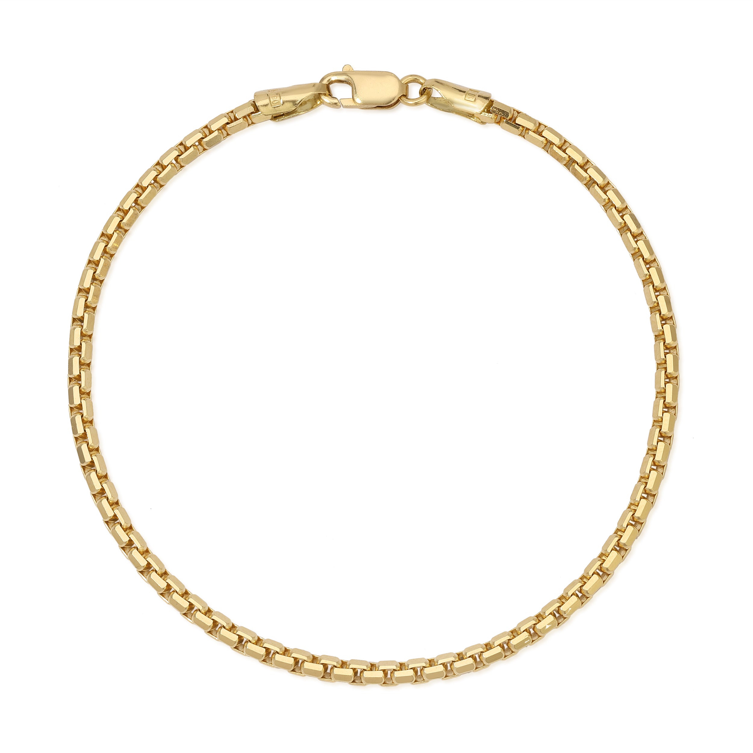 2.3MM Multi-Faceted Box Bracelet - Saints Gold Co.