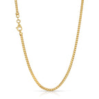 Gold chain necklace on a white background