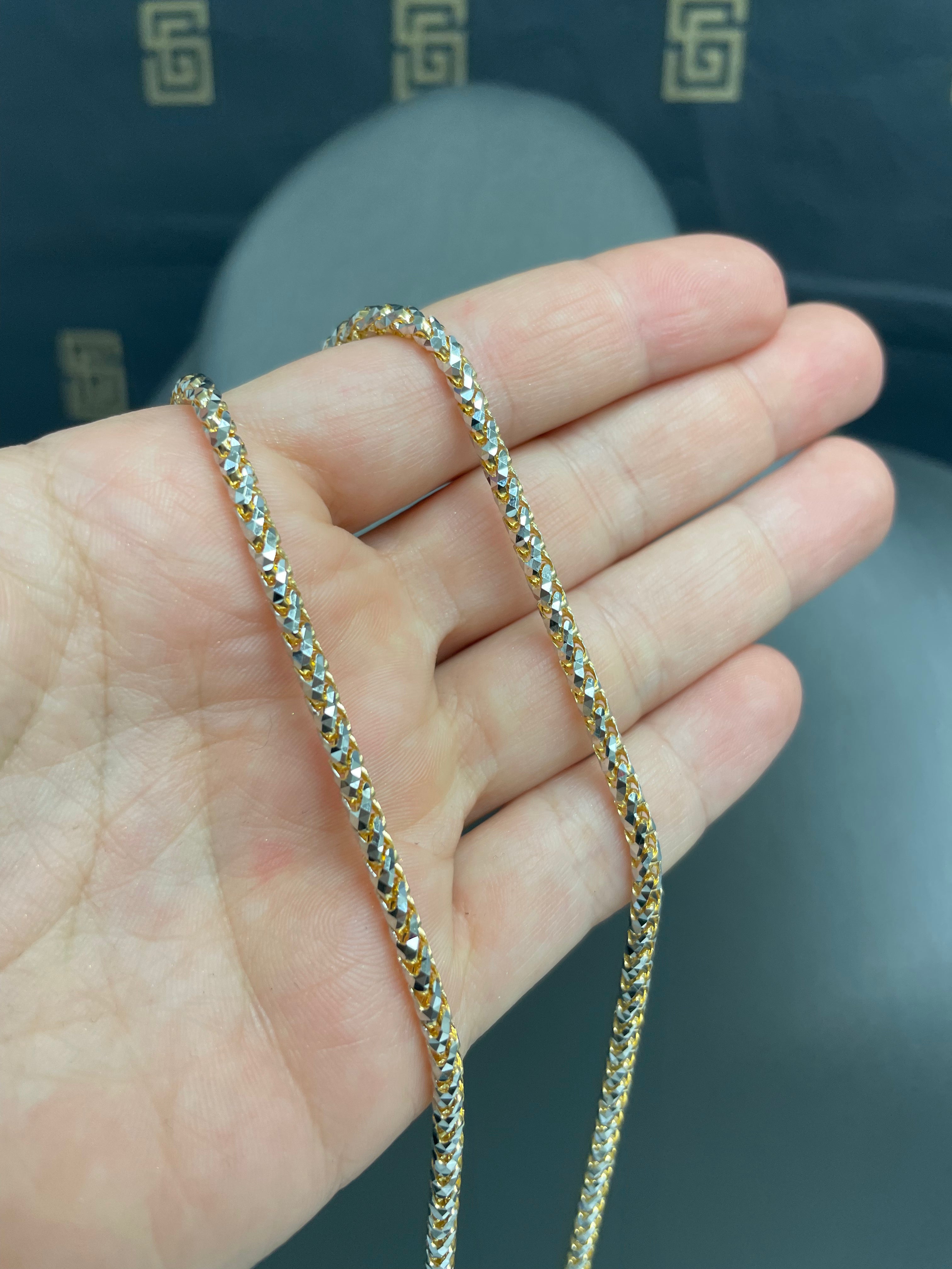2.5MM Saint Franco Chain Two-Tone (Prism Cut) - Saints Gold Co.