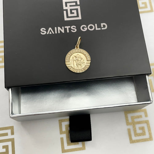 Saint Christopher Detailed Pendant 14K Gold