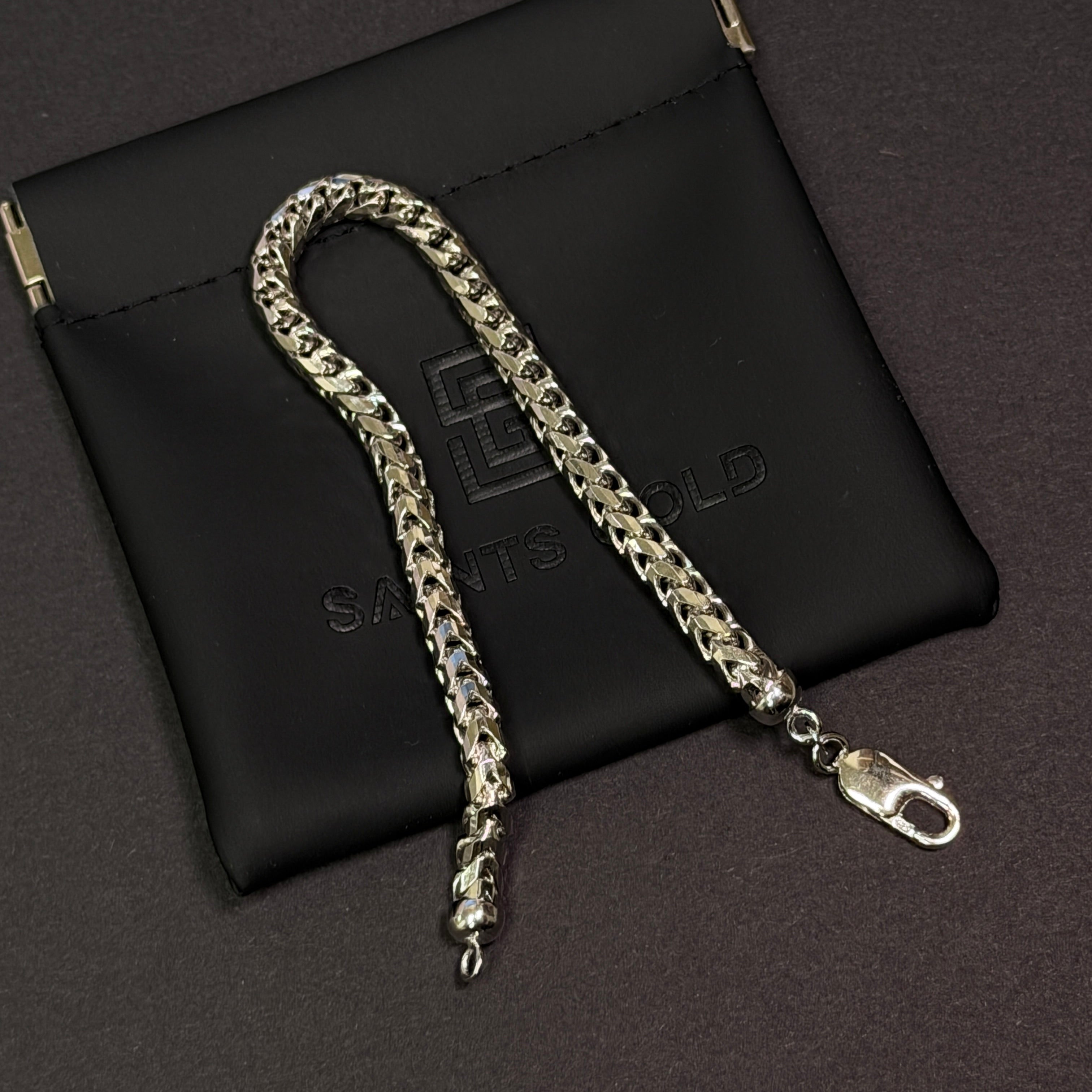 14K Diamond-Cut Franco Bracelet (Solid Gold) - Saints Gold Co.