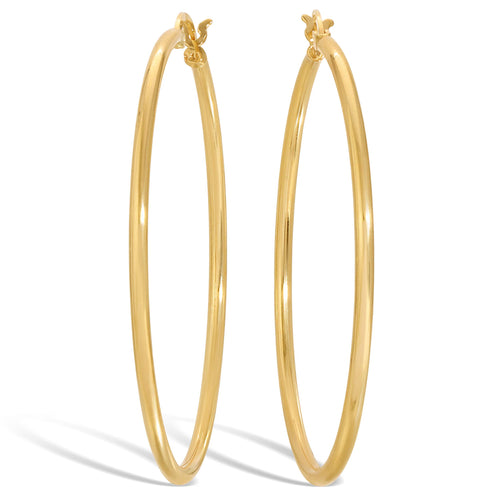 High Polished Tube Hoops 18K
