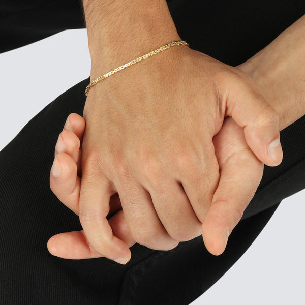 1.8MM Byzantine Bracelet – Saints Gold