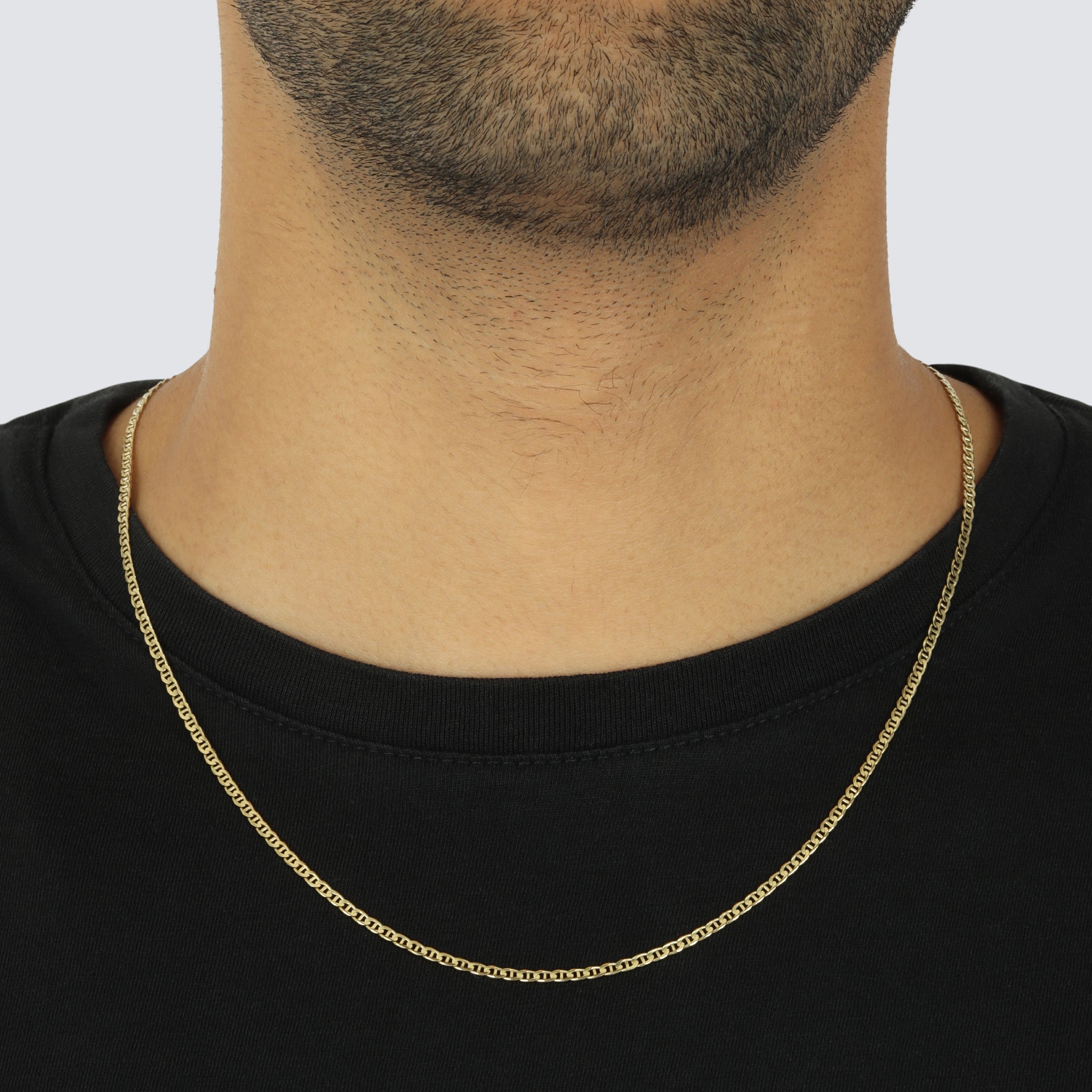 Buy Solid 14K Gold Necklace 2.5mm Flat Mariner Chain Necklace (16, 18, 20,  22, 24 Inches) Online at desertcartINDIA