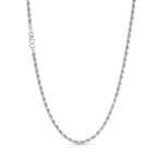 a photo of 3mm rope chain diamond cut 14k and 18k solid gold white gold