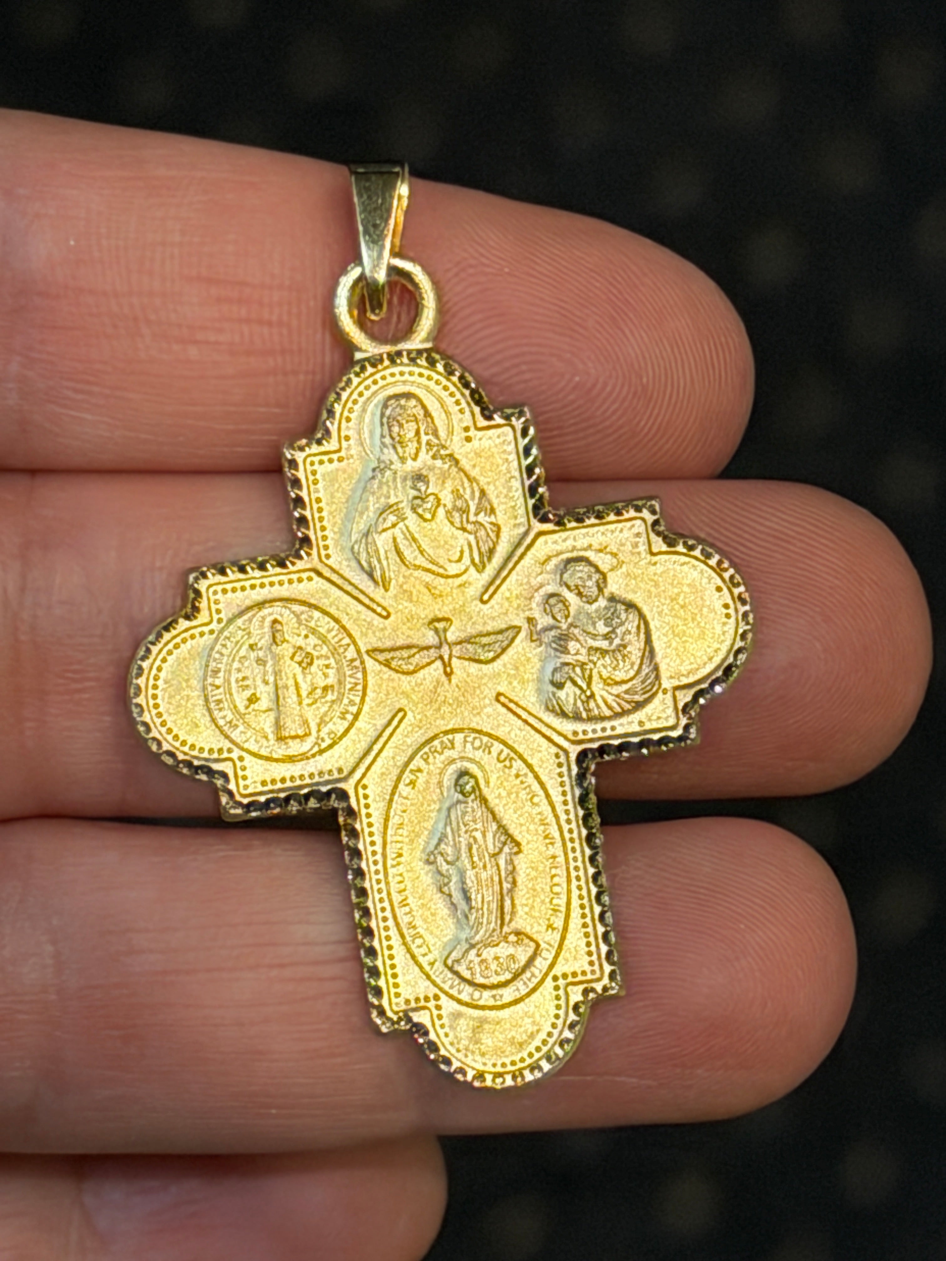 Italian Catholic Cross 14K - Saints Gold Co.