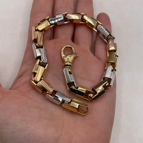 Tri Color Fort Link 10.5” 88g 14K Gold (Final Sale)