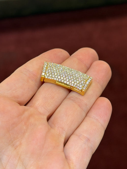 Natural Diamond Iced Out Curved Box Lock