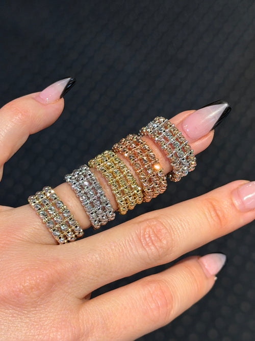 3-Row Moonbead Ring