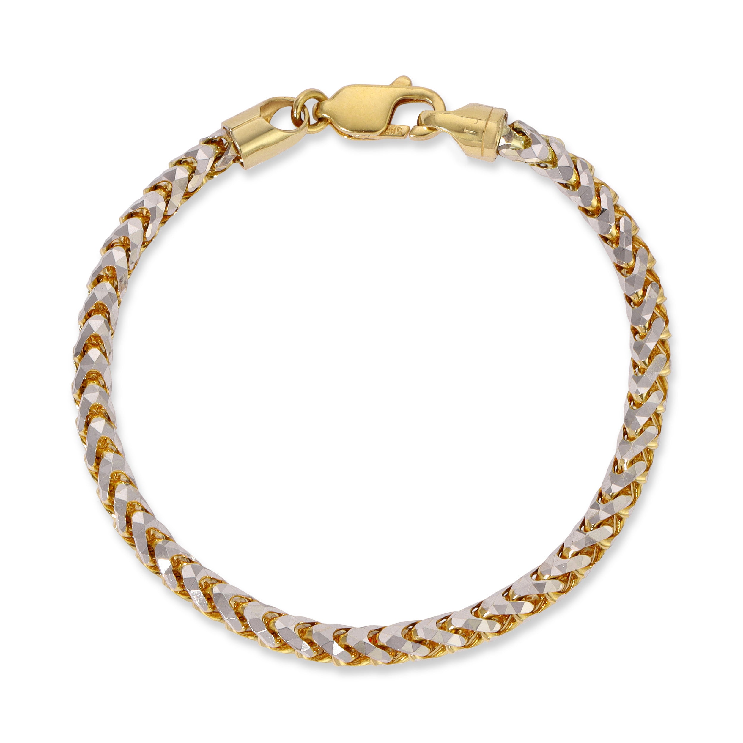 2.5MM Saint Franco Bracelet Two-Tone (Prism Cut) - Saints Gold Co.