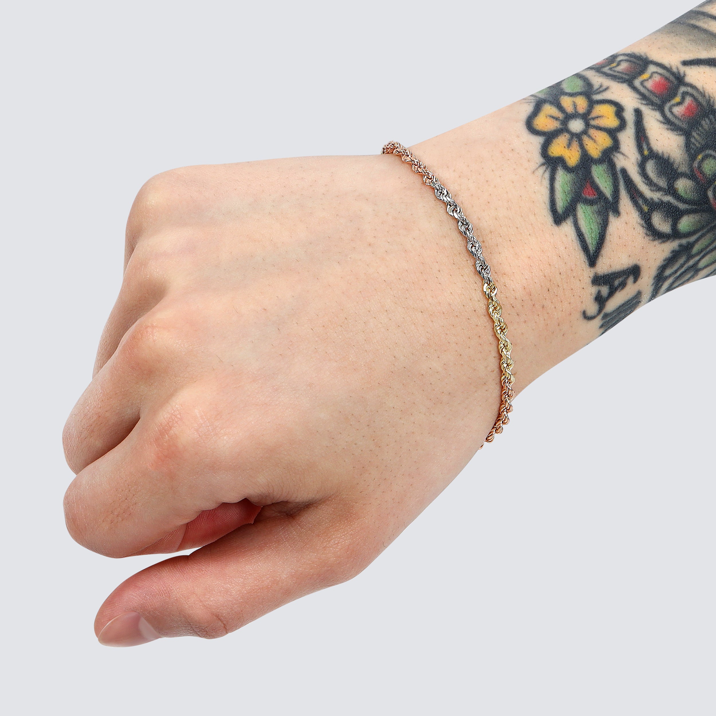 3.0MM Rope Bracelet (Tri Color) - Saints Gold Co.