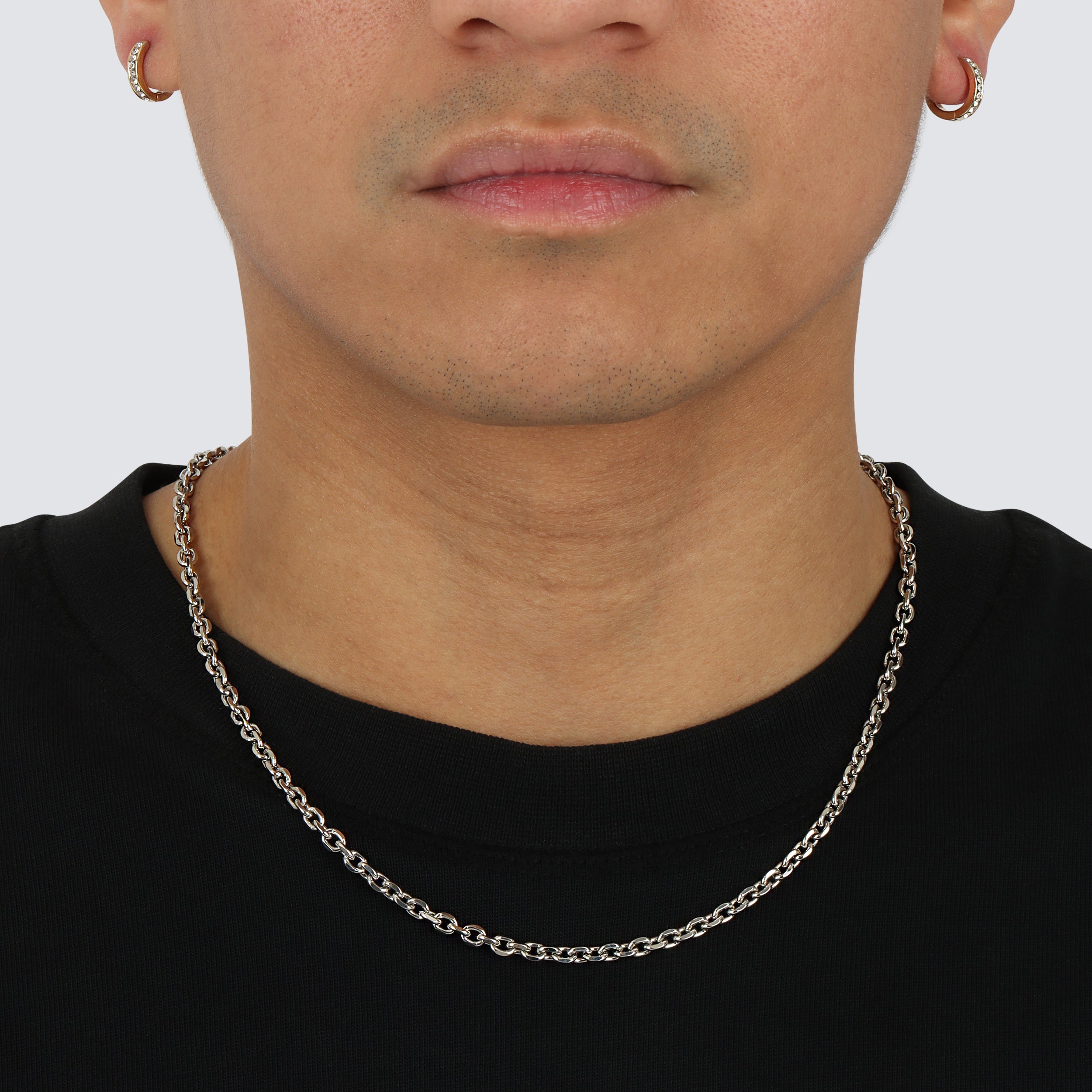 Knife Edge Rolo Chain (Platinum 950) - Saints Gold Co.