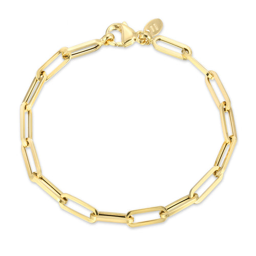 4.5MM Hollow Gold Paperclip Bracelet