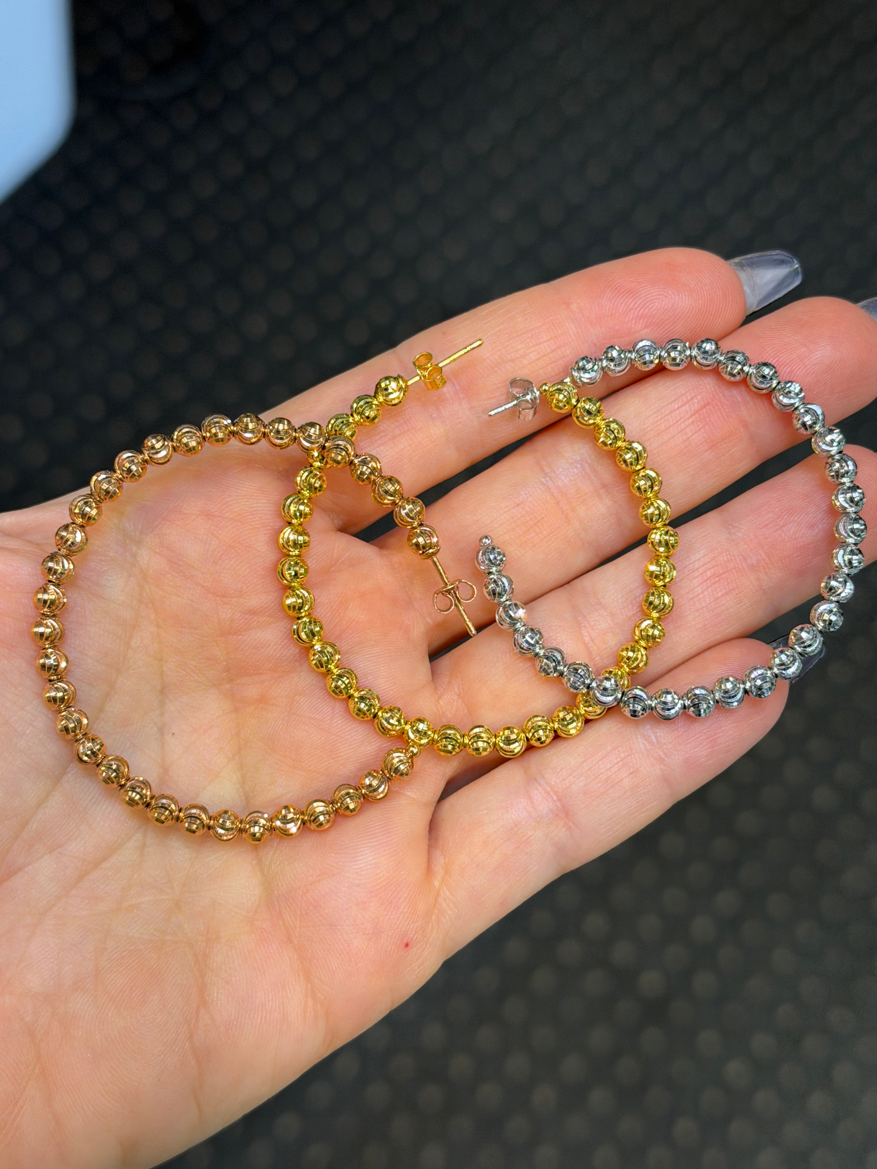 4.0MM Moonbead Hoops