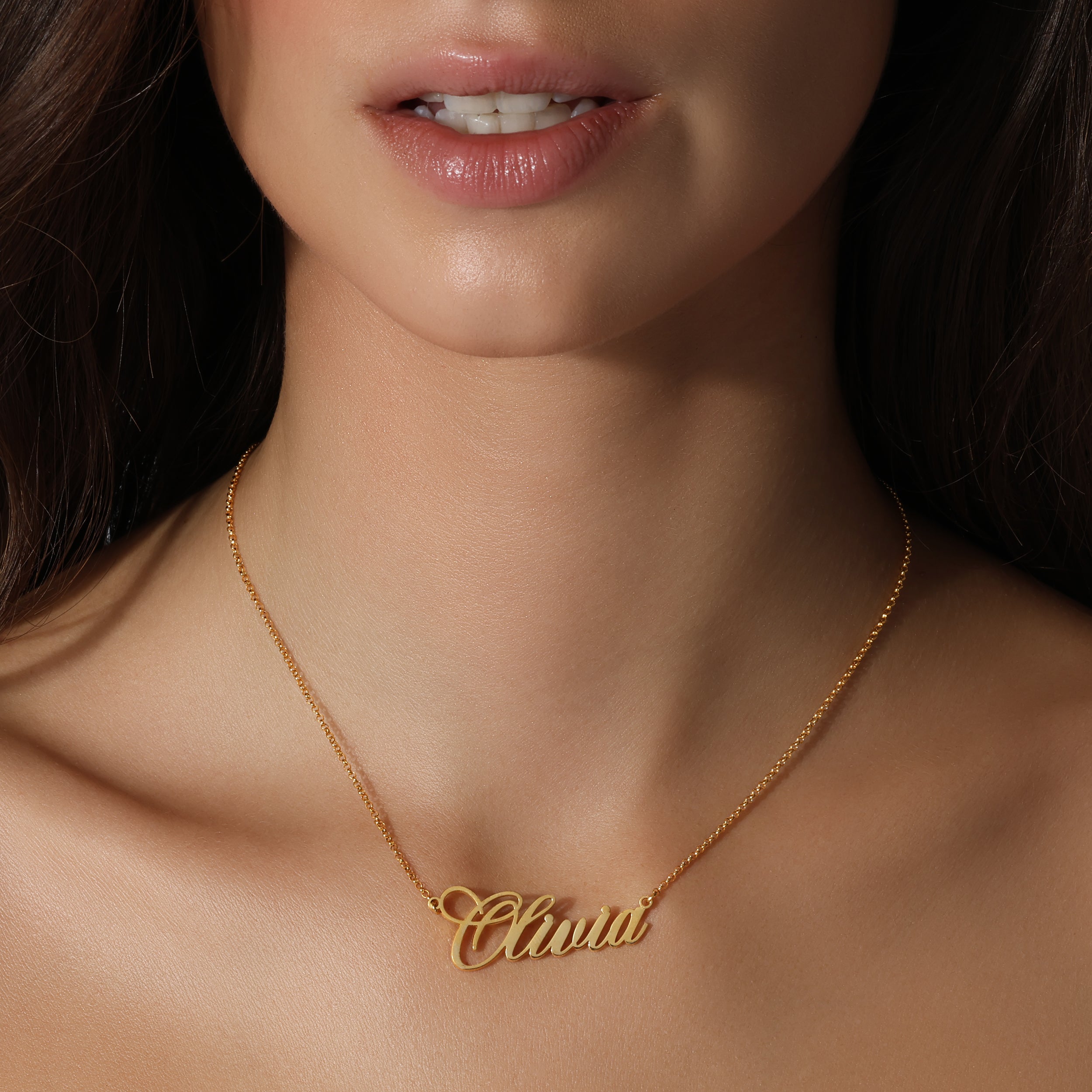 Solid Gold Heavyweight Nameplate Necklace - Saints Gold Co.
