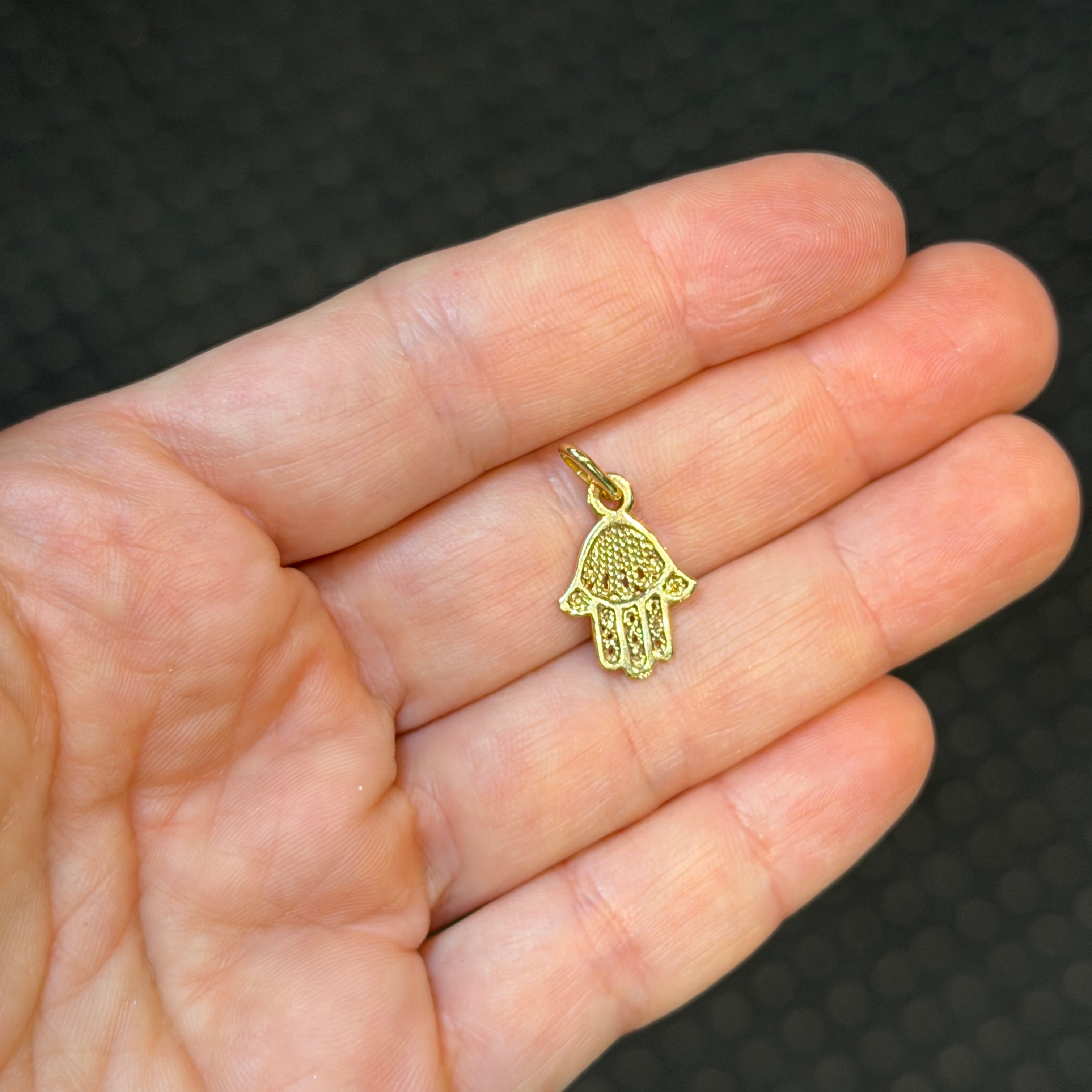 21.5mm Hamsa 14K Gold Pendant