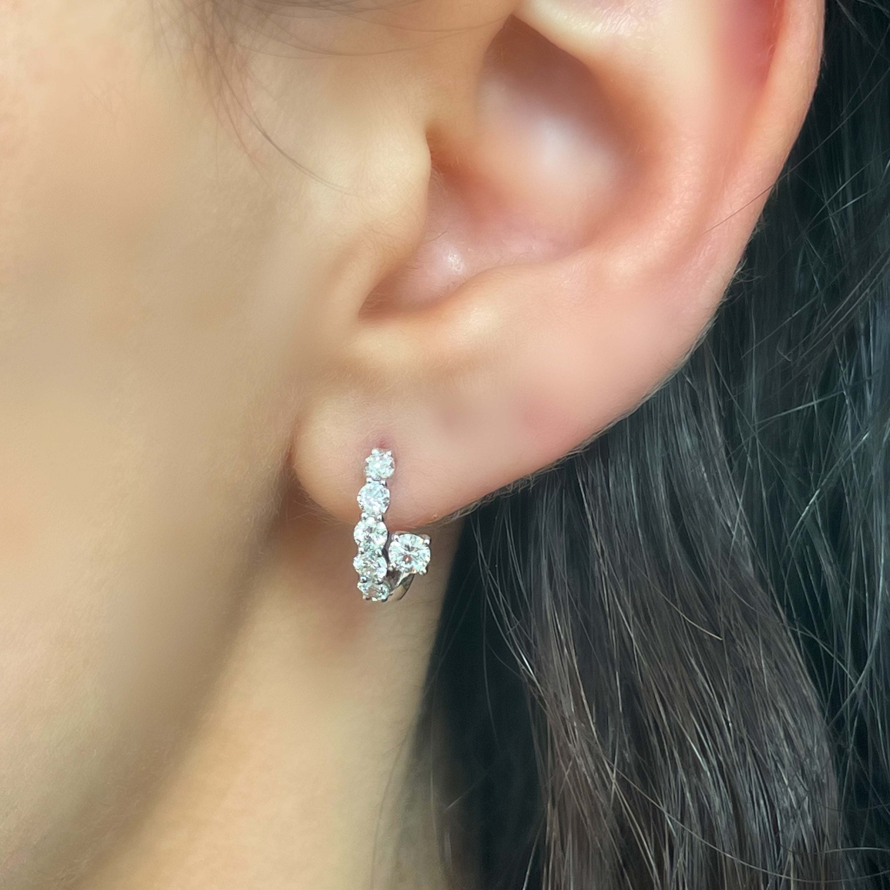 Sparkler Natural Diamond Hoops Solid Gold