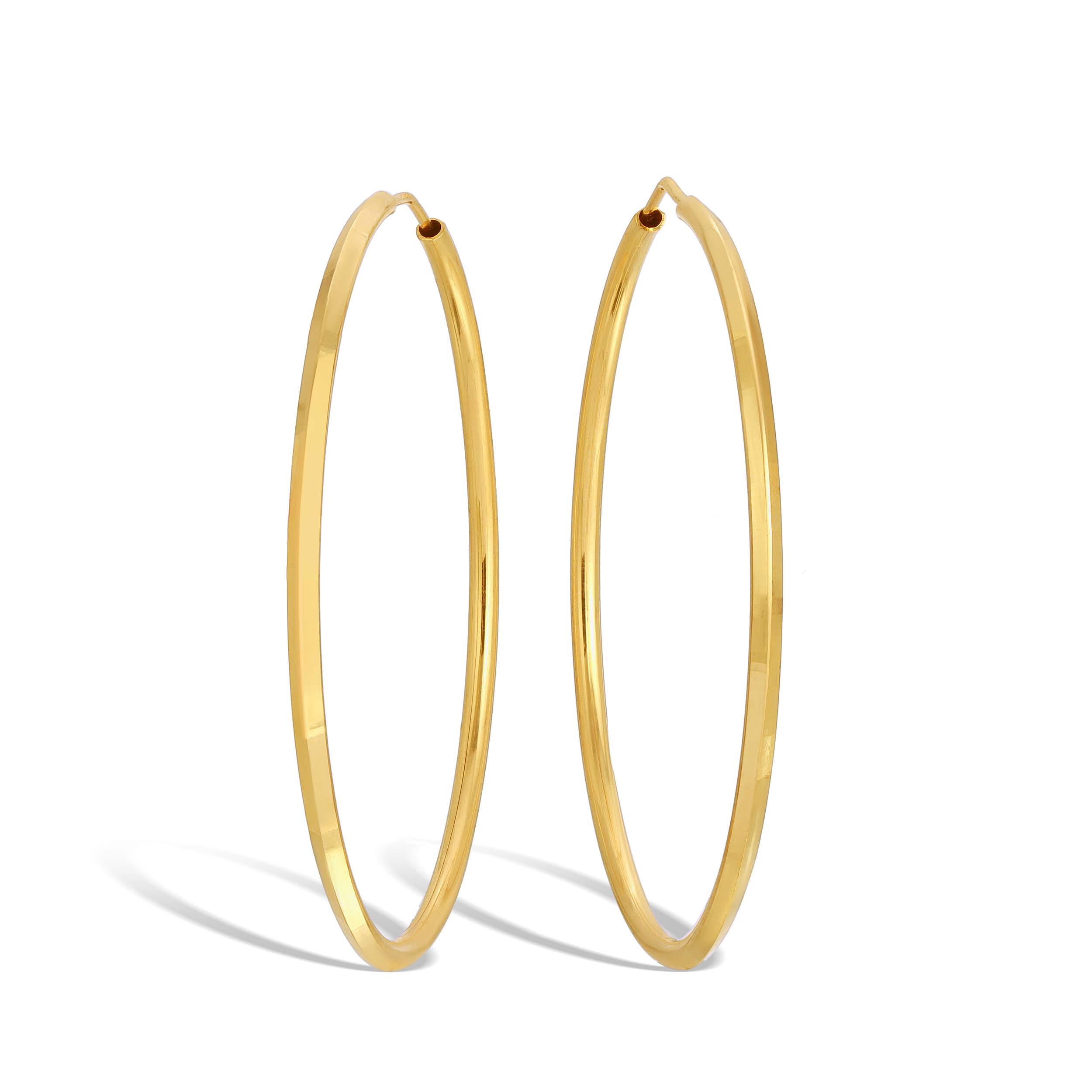 2.0MM Mirror Cut Endless Hoops - Saints Gold Co.