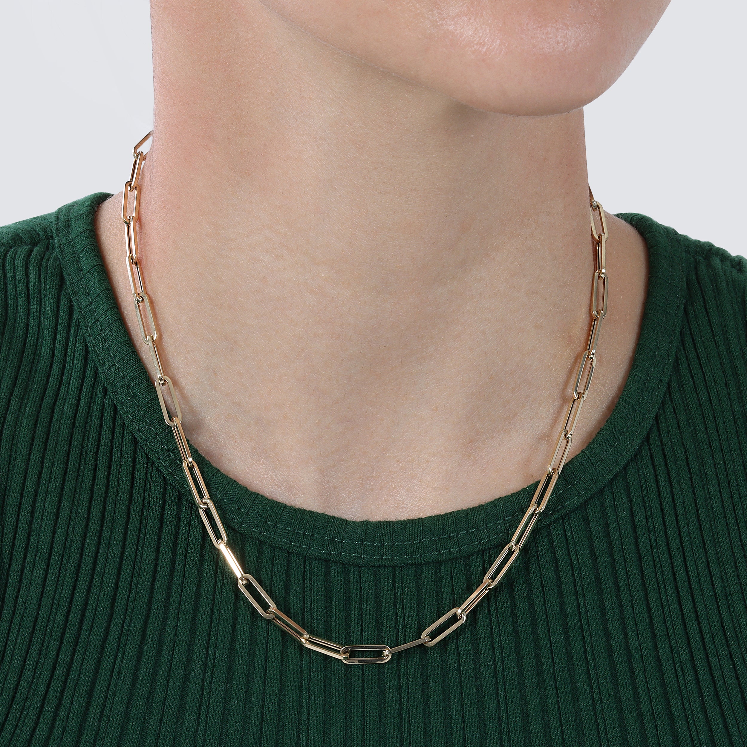 Paperclip Chain (Hollow Gold) - Saints Gold Co.