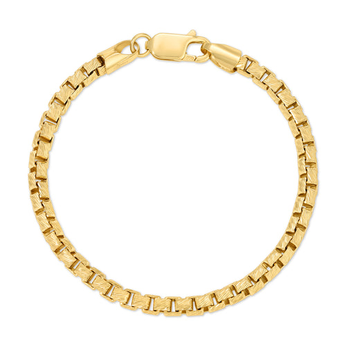 4.0MM Box Bracelet (Diamond cut) - Saints Gold Co.
