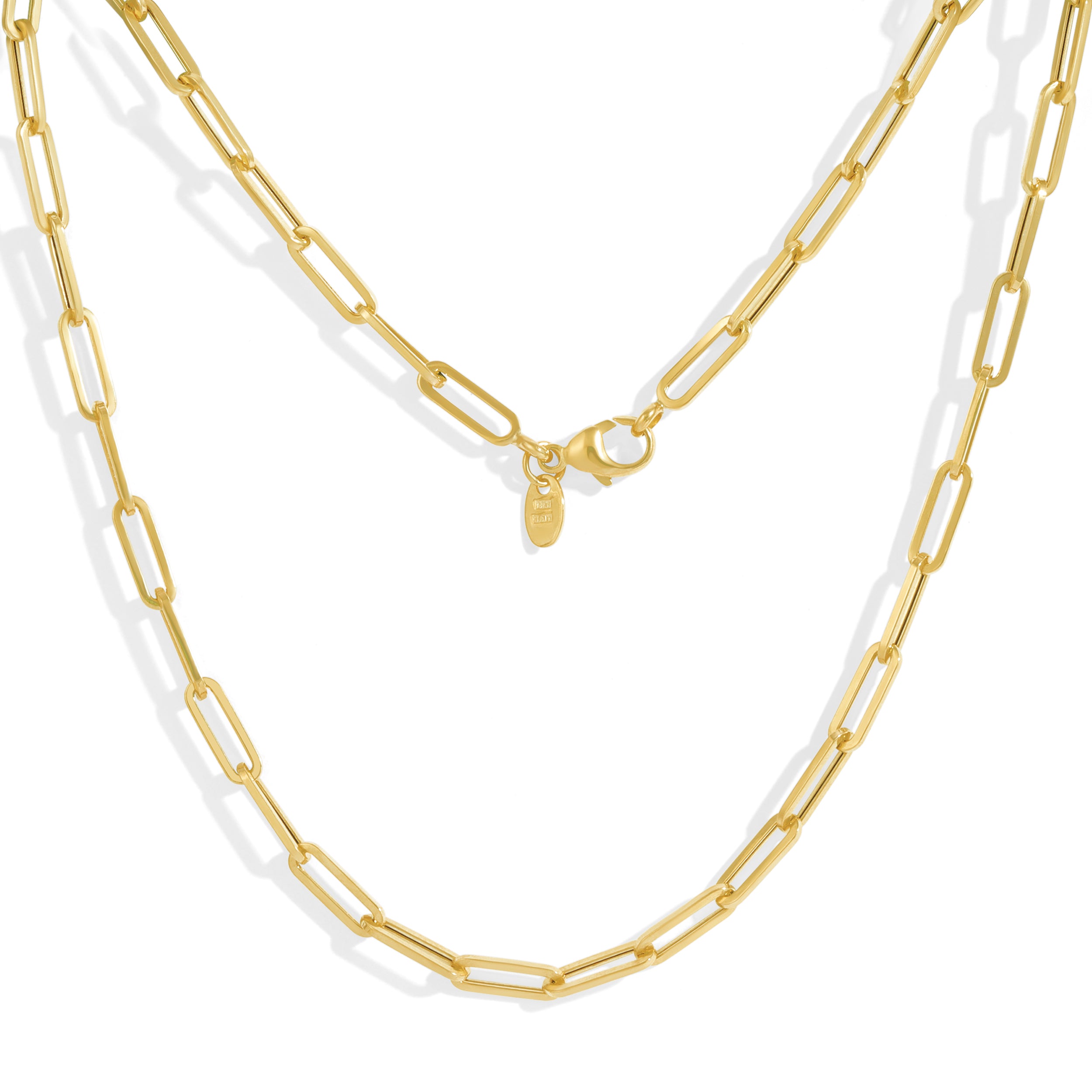 Paperclip Chain (Hollow Gold) - Saints Gold Co.
