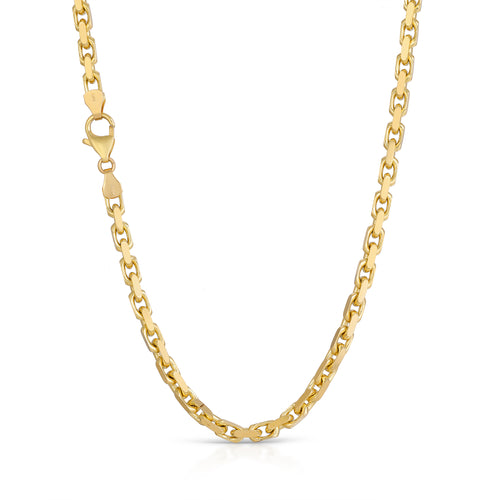 4mm power link chain 14k solid gold