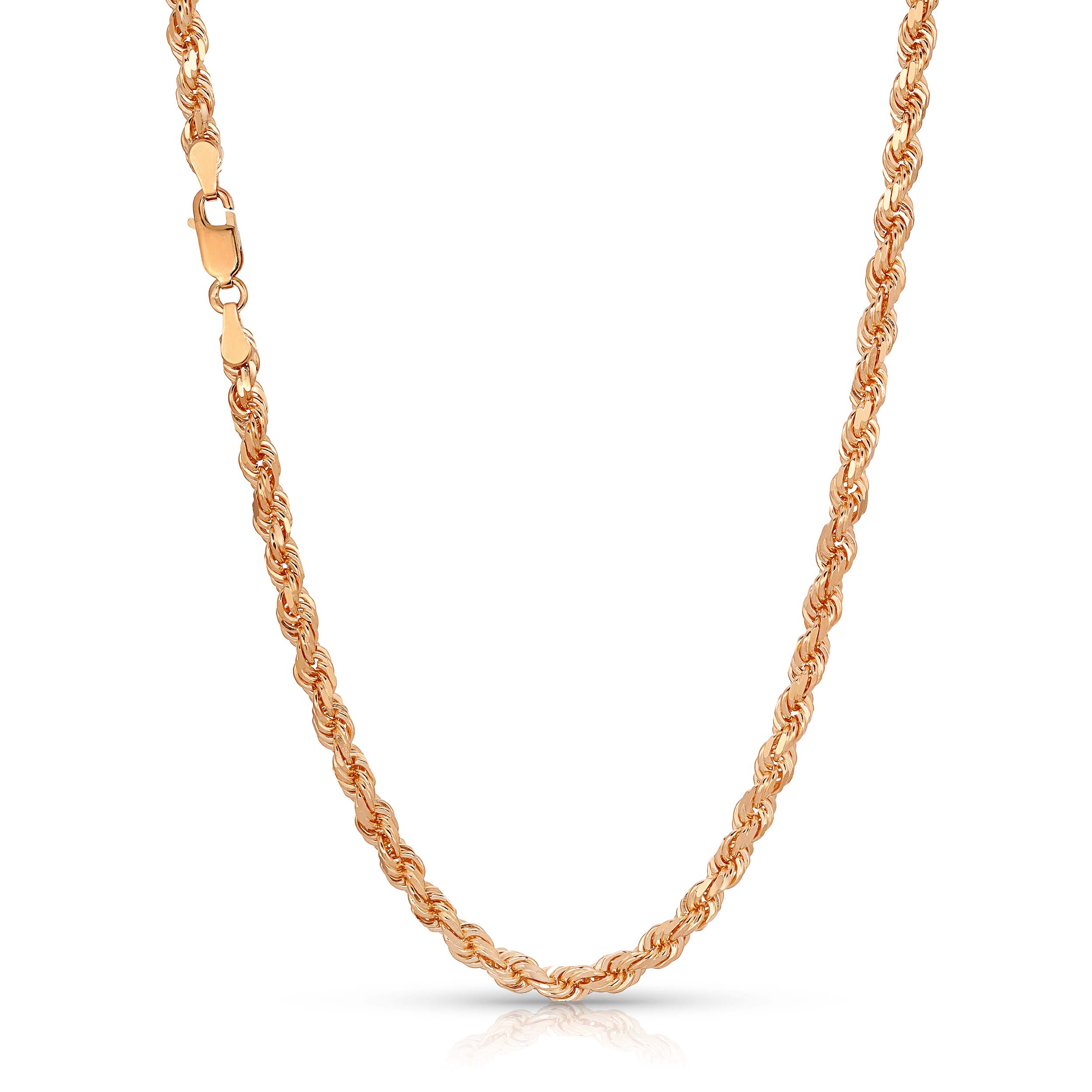 4.0mm Rope Chain (Diamond Cut) 18 inch / Rose Gold / 14kt