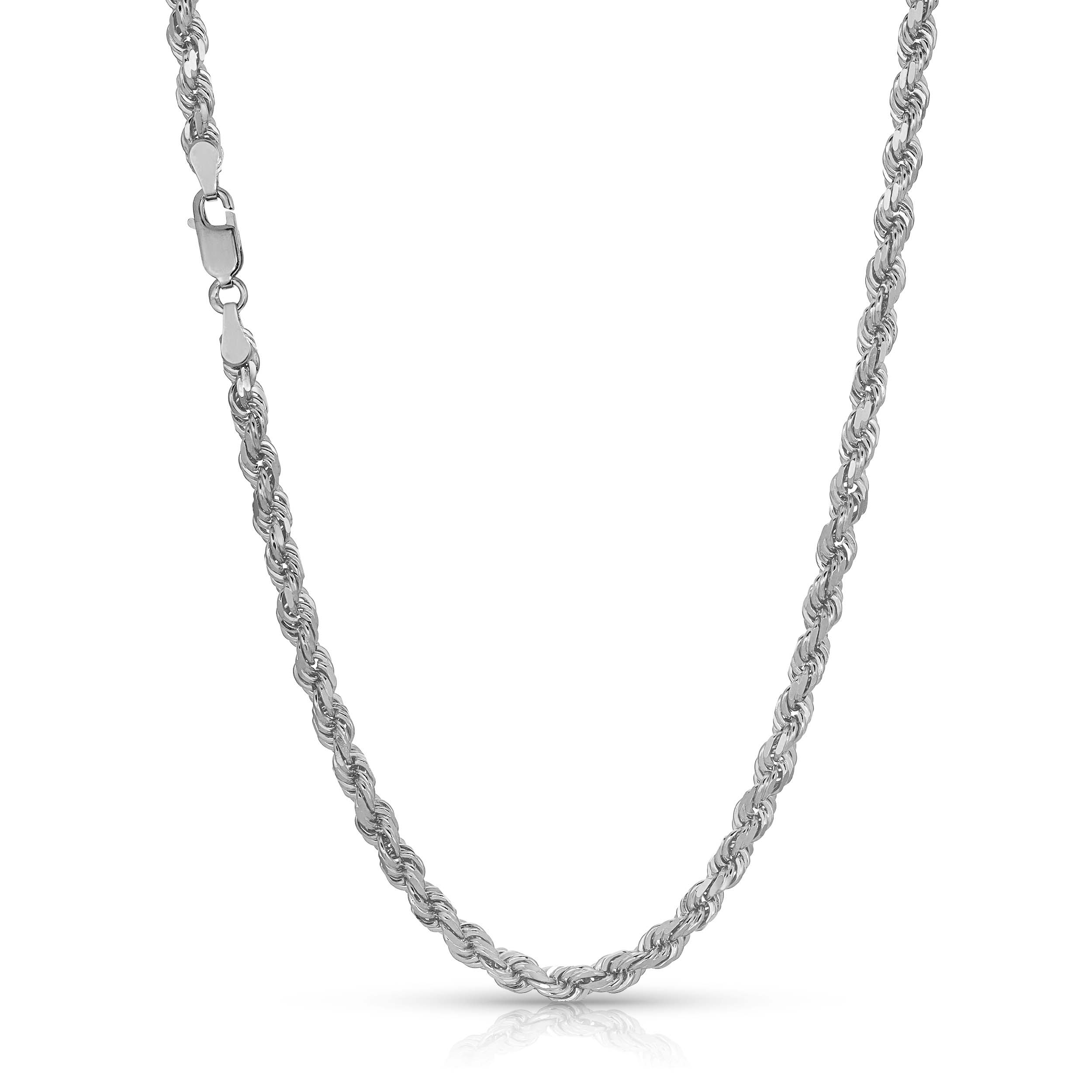 14k diamond cut on sale rope chain 4mm