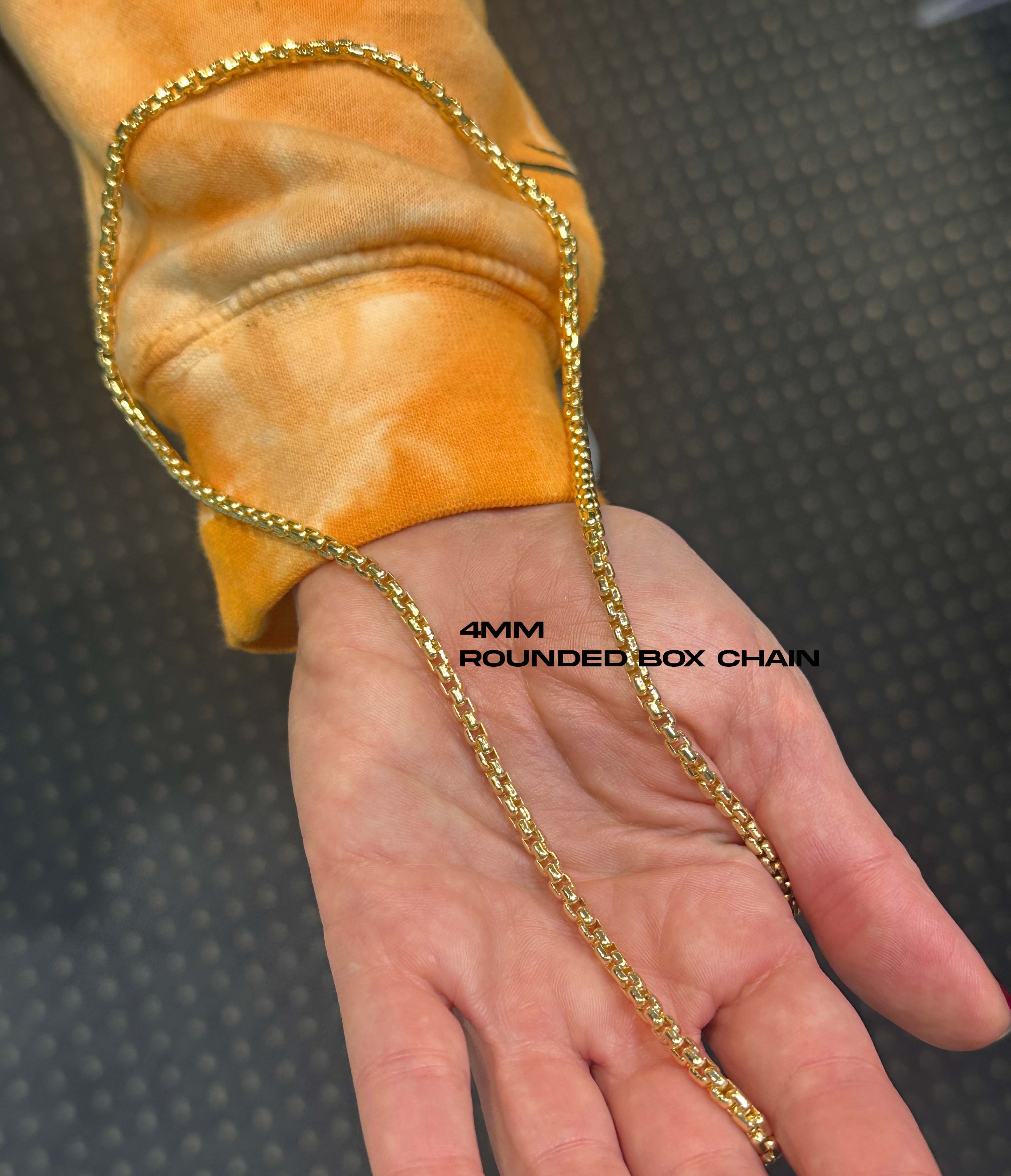 18K Rounded Box Chain (Solid Gold) - Saints Gold Co.