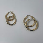 4MM Puff Tube Hoops Set 14K