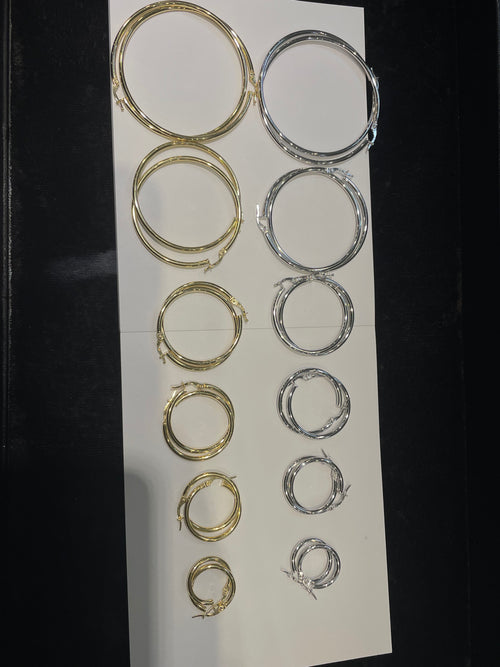 High Polished Tube Hoops 18K Italy (Final Sale)