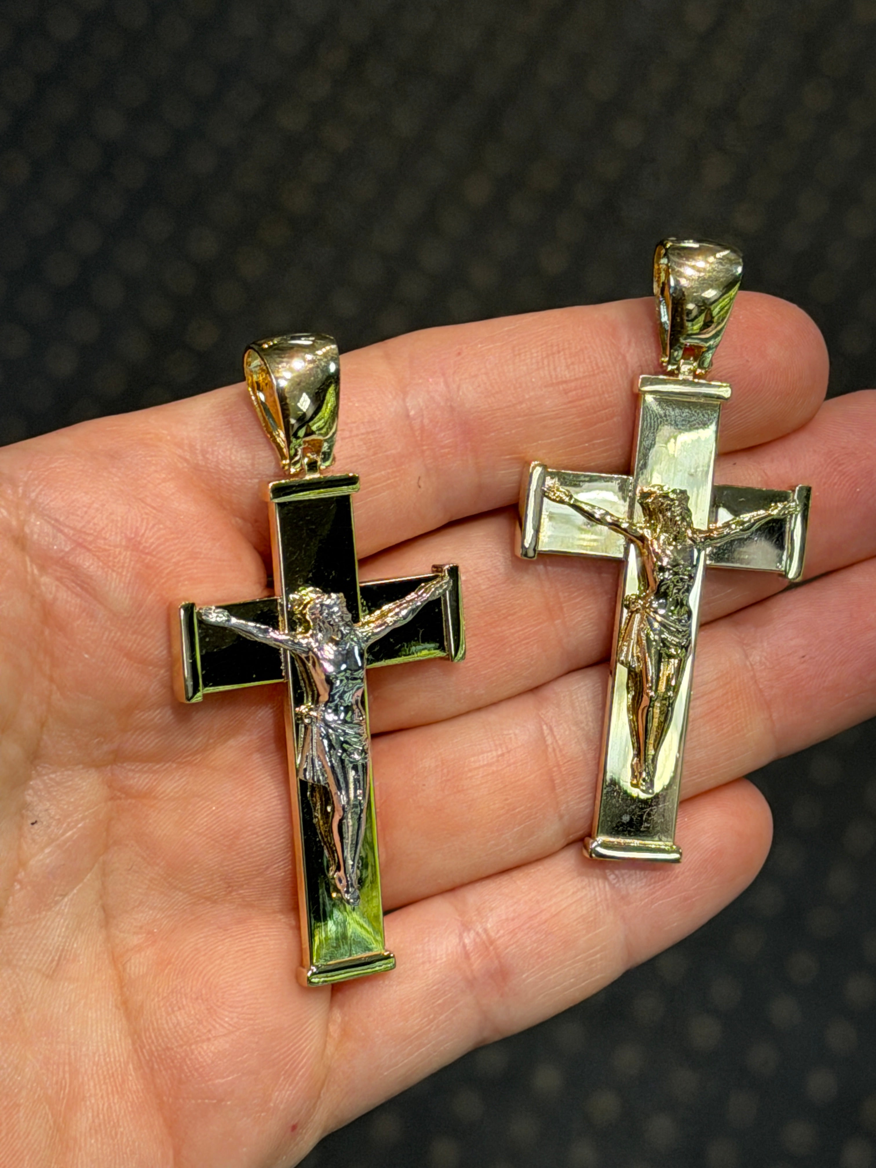 Wide Cross Pendant 14K Gold