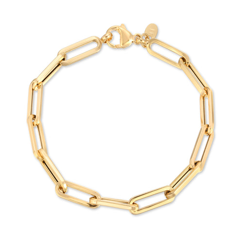 5MM Hollow Gold Paperclip Bracelet