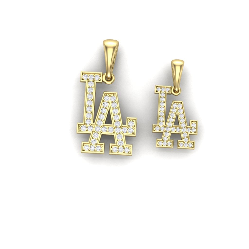 Los Angeles 'L.A' Pendant With Gold and Diamonds (Made to Order)