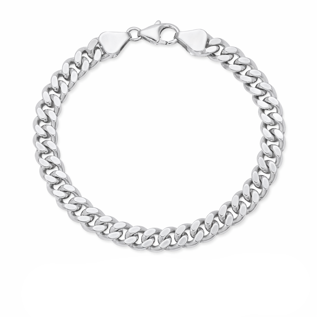 platinum chain bracelet on a white background