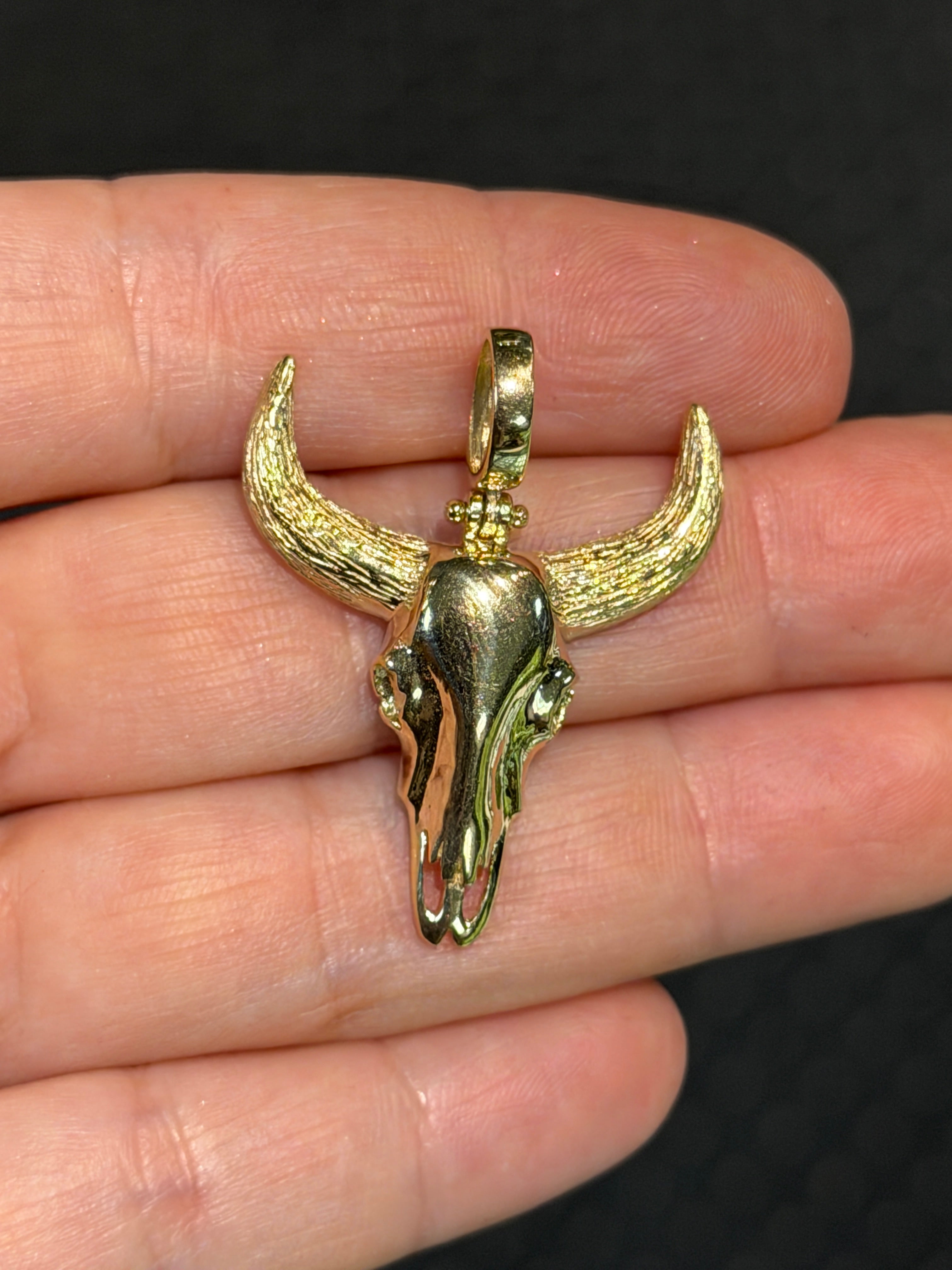 Frontier Skull Pendant Solid 14K