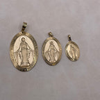 Oval Mary Religious Pendant