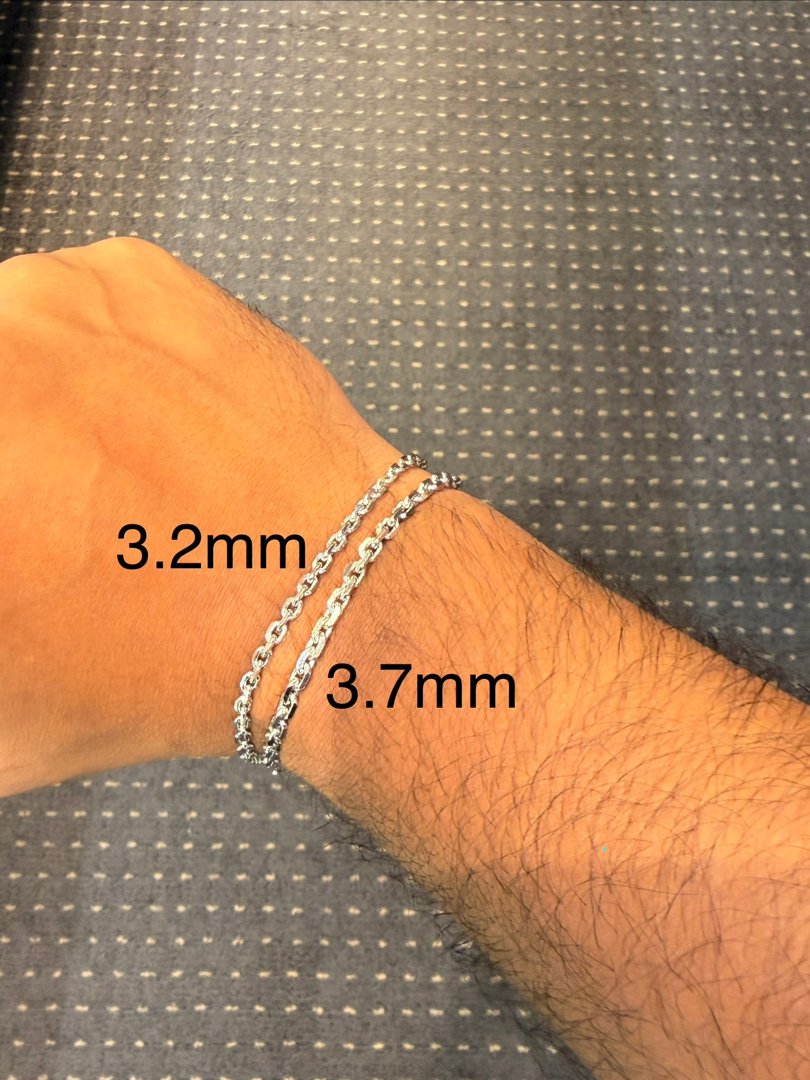 3.2MM Knife Edge Rolo Bracelet (Platinum)