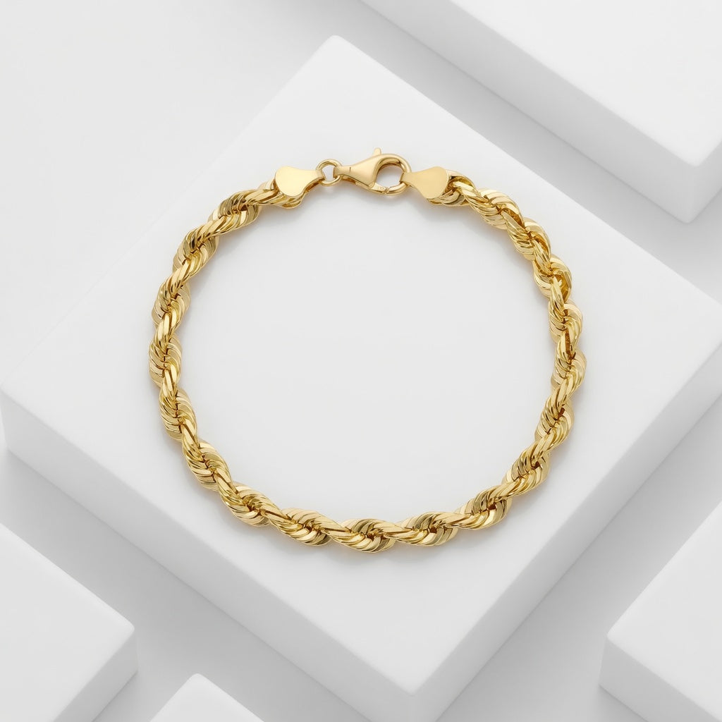 18K Rope Bracelet (Diamond Cut)